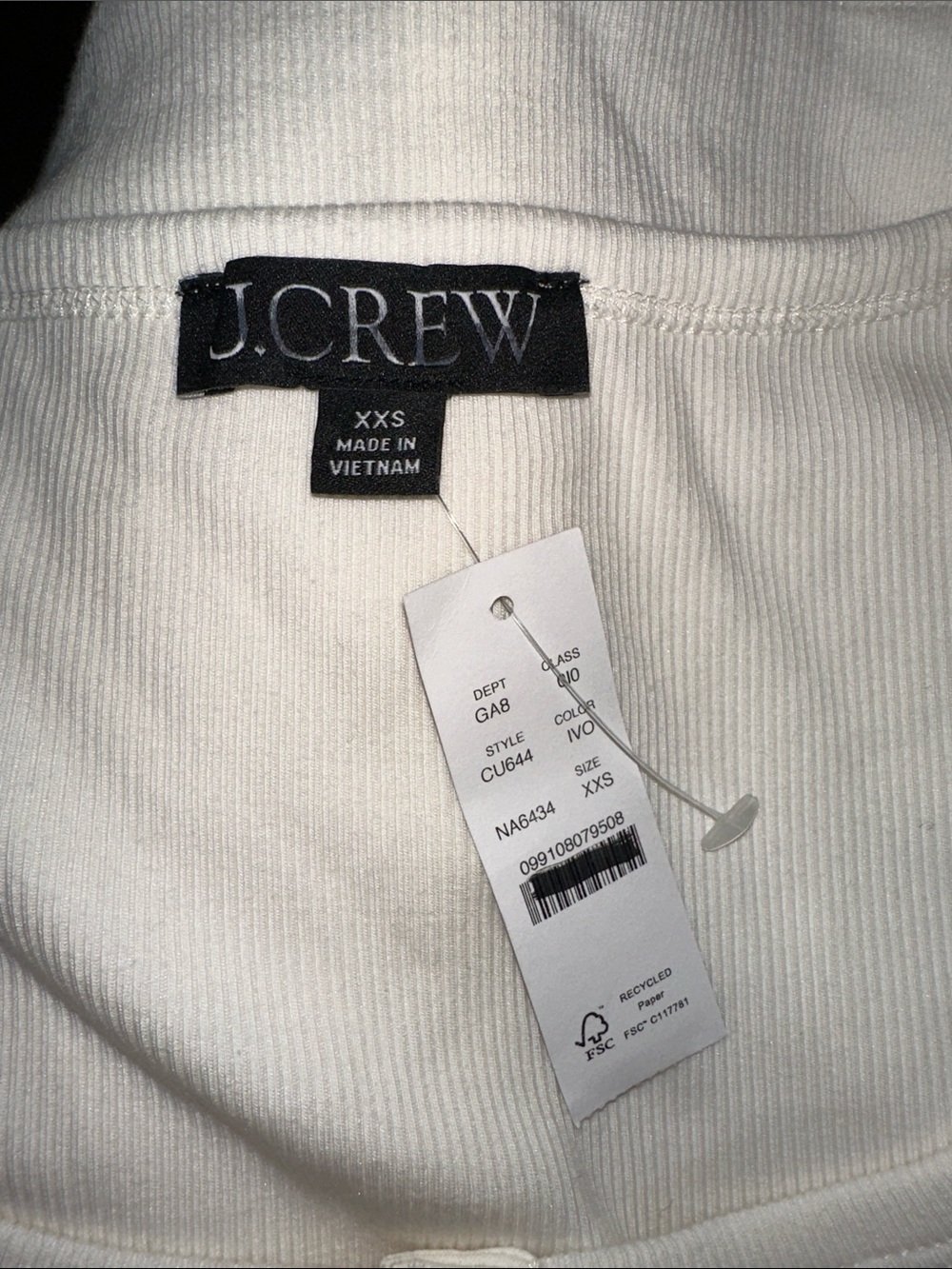 J. Crew Perfect rib button-up shirt with satin trim - Ivory - Picture 8 of 8